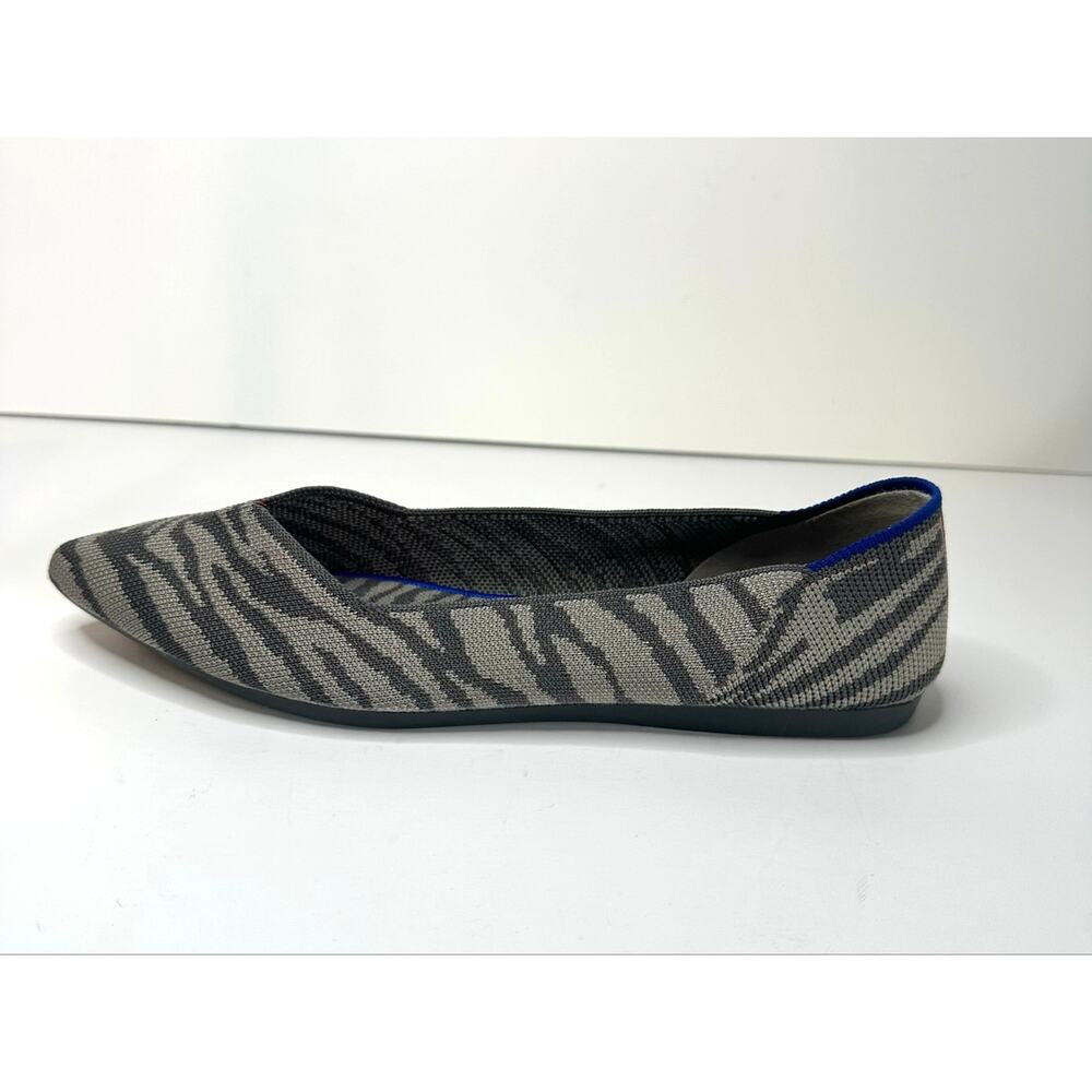 Rothys Shoes Womens 7.5 The Point Ballet Flats Grey Zebra Print Comfort Low Top - Picture 10 of 10